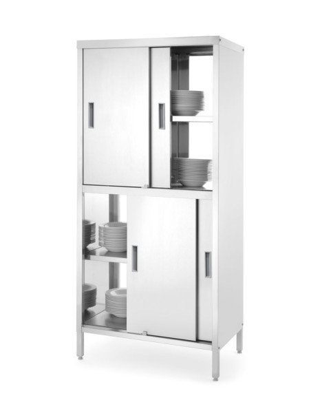 Doorgeefkast met scheiding en 8 schuifdeuren (M)