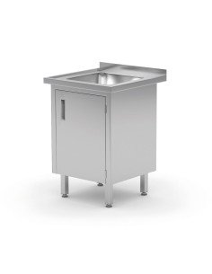 Spoeltafel met kast gelast (klapdeuren)