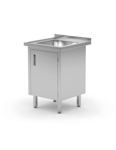 Table d'évier avec placard soudée (portes battantes)
