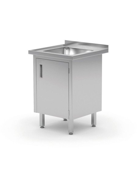 Table d'évier avec placard soudée (portes battantes)
