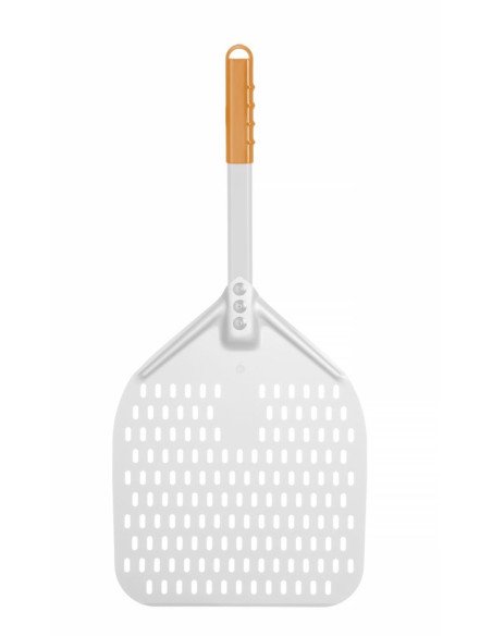Vierkante geperforeerde pizzaschep korte steel - 618066 - HENDI