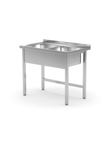Tafel met 2 spoelbakken gelast