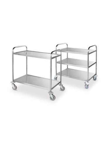 Chariot de service inox 3 étagères