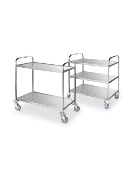 Chariot de service inox 3 étagères