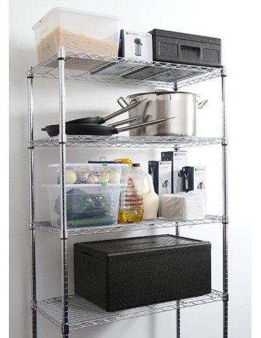 Stelling 5 etages (chroom/zwart)