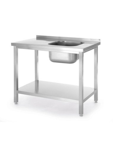 Table d'évier avec étagère vissée 1000 mm gauche