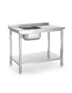 Table d'évier avec étagère vissée 1000 mm droite