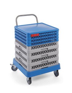 Chariot à casier de lavage avec poignée
