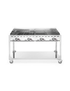 Barbecue à gaz 4 brûleurs 22 kW sur roulettes