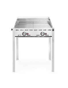 Barbecue à gaz 11,6 kW 2 grilles inox GN 1/1
