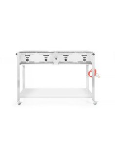 Gasbarbecue 4 branders 22 kW op onderstel HENDI
