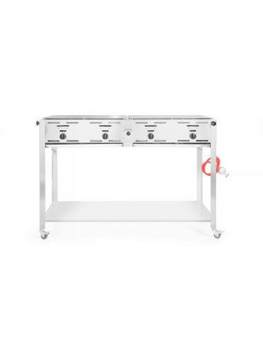 Barbecue à gaz 4 brûleurs 22 kW sur chariot HENDI