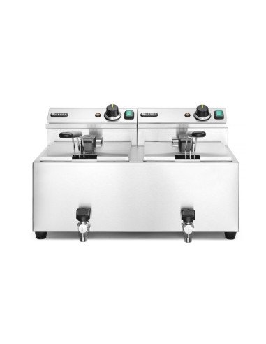 Friteuse double 2x 8 L robinet de vidange HENDI 209301
